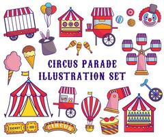 Set of Circus Parade Vector Illustration