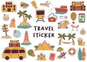 Set of Travel Sticker Collection vector