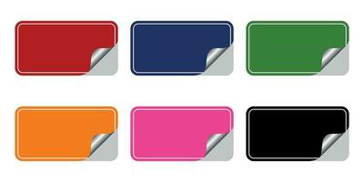 collection of rectangular full color labels vector