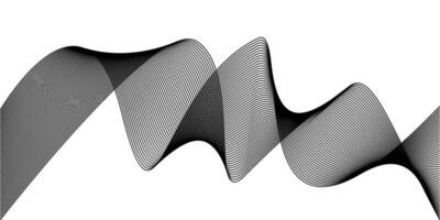 retorcido curva líneas con mezclado efectos tecnología resumen líneas en blanco antecedentes. frecuencia sonido olas vector