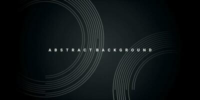 Futuristic abstract background. Geometric circle line design. Modern black lines pattern background. Black background vector