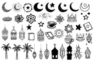 Set of hand drawn Ramadan vector