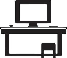 computer monitor and keyboard vector