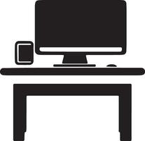 computer monitor and keyboard vector