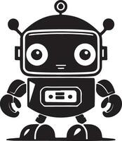 negro y blanco robot vector