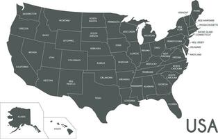 Estados Unidos mapa vector ilustración aislado en blanco antecedentes. editable y claramente etiquetado capas.