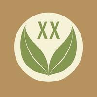 AI generated Eco-friendly coffee and farmer productions filled colorful initial logo idea. Ethical sourcing. Letters inside circle with letters shape. Graphic design vector