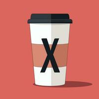 AI generated Mobile coffee cafe filled colorful initial logo idea. Hot drinks to go. Ordering coffee. Letters inside paper coffee cup shape. Graphic design vector