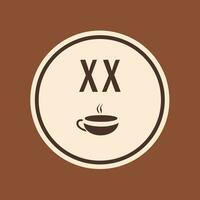 AI generated Espresso bar filled colorful initial logo idea. Drink establishment. Fragrant hot drink in cup. Design element. Letters inside coffee cup in circle shape. Graphic design vector