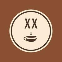 ai generado Café exprés bar lleno vistoso inicial logo idea. bebida establecimiento. fragante caliente bebida en taza. diseño elemento. letras dentro café taza en circulo forma. gráfico diseño vector