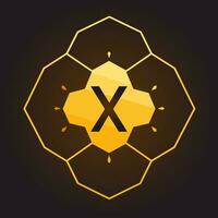 AI generated Decentralized crypto exchange filled colorful initial logo idea. Cryptocurrency trading solutions. Letters inside honeycomb shape. Graphic design vector