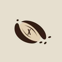 AI generated Coffee bean boutique filled colorful initial logo idea. Buying aromatic beans. Coffee shop. Letters inside abstract coffee bean shape. Graphic design vector