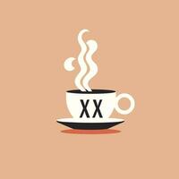 AI generated Coffee wares filled colorful initial logo idea. Raising steam. Coffee preparation. Letters inside coffee mug shape. Graphic design vector