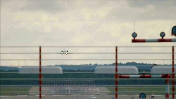 Airplane landing at Dusseldorf airport video