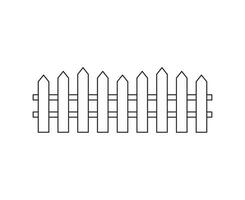 Vector flat black garden fence icon