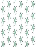 Vector seamless pattern of hand drawn gecko lizard