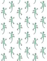 Vector seamless pattern of hand drawn gecko lizard