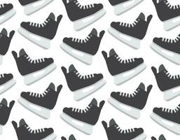 Vector seamless pattern of flat hockey ice skates