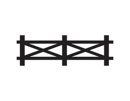 Vector flat black garden fence icon