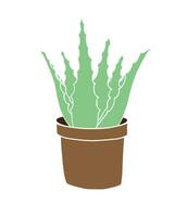 Vector hand drawn doodle potted aloe