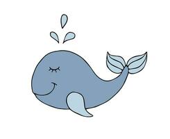 Vector hand drawn doodle sketch whale