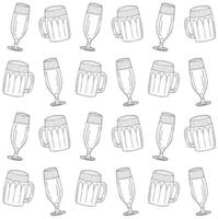 Vector seamless pattern of different beer glasses