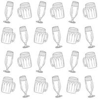 Vector seamless pattern of different beer glasses