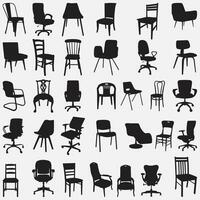 Chair Silhouette Set vector