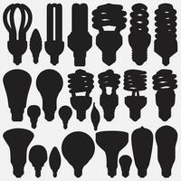 Lightbulbs silhouette set vector