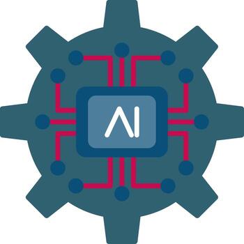 icono plano de inteligencia artificial vector