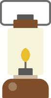 Oil Lamp Flat Icon vector