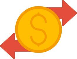 icono plano de transferencia de dinero vector