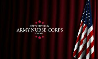 Army Nurse Corps Birthday February 2 Background Vector Illustration