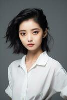 AI generated Portrait of a beautiful asian woman photo