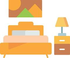 Bedroom Flat Icon vector