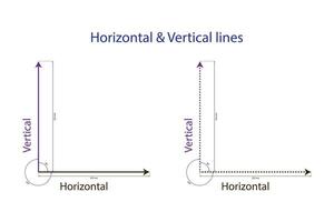 horizontal y vertical líneas definición. vector