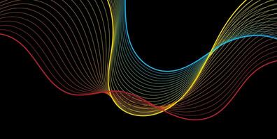 Colorful curved wavy lines abstract background vector