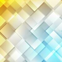 Light yellow and blue glossy squares abstract tech background vector