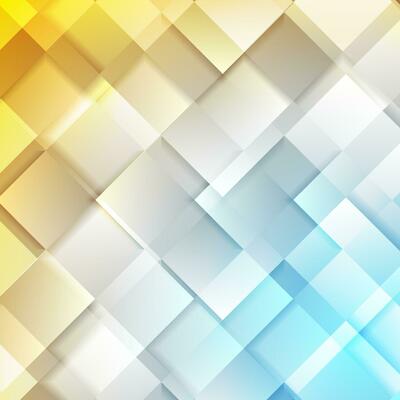 Light yellow and blue glossy squares abstract tech background
