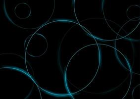 Dark blue minimal circles abstract futuristic tech background vector