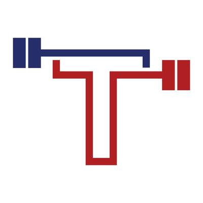 initial letter logo with barbell icon for graphic and web design