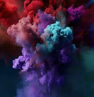 AI generated color explosion with colorful powder all for free photo