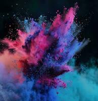 AI generated color explosion with colorful powder all for free photo