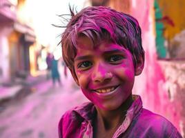 AI generated holi colorful festival photo