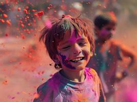 AI generated holi colorful festival photo