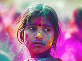 AI generated holi colorful festival photo