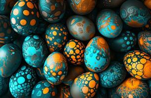 AI generated eggs with an assortment of colorful designs photo