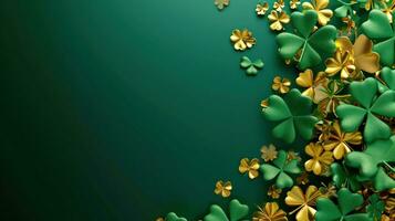 AI generated st. patrick day poster template with large copy space for text photo