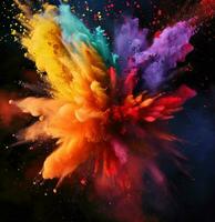 AI generated the color explosion on dark background is colorful photo