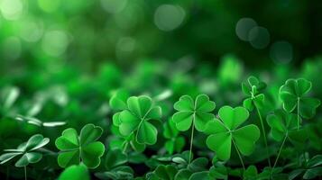 AI generated st. patrick day poster template with large copy space for text photo